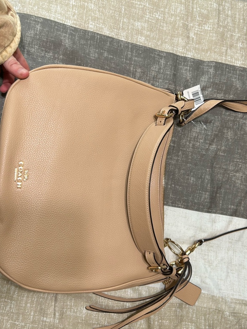 Coach Pebbled Leather Shoulder Bag in Tan